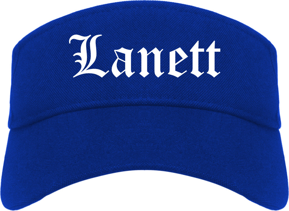 Lanett Alabama AL Old English Mens Visor Cap Hat Royal Blue