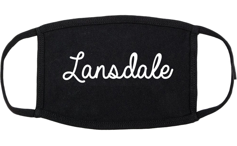 Lansdale Pennsylvania PA Script Cotton Face Mask Black