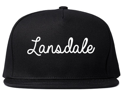 Lansdale Pennsylvania PA Script Mens Snapback Hat Black