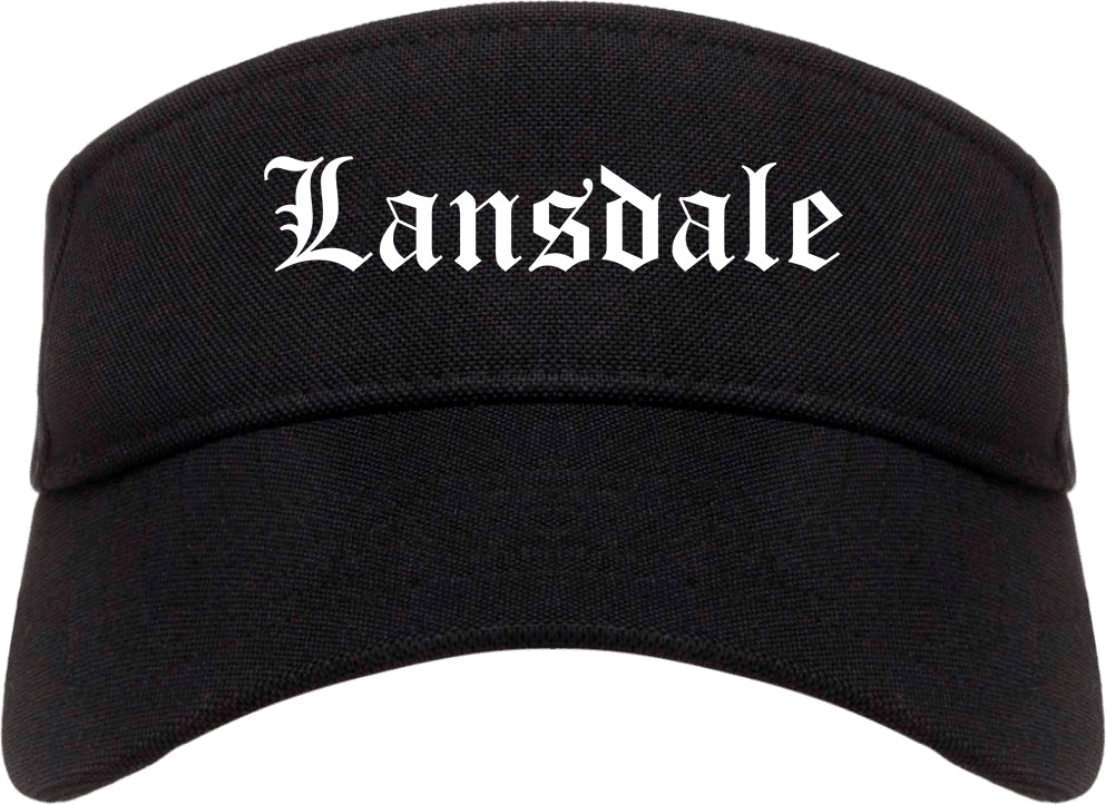Lansdale Pennsylvania PA Old English Mens Visor Cap Hat Black