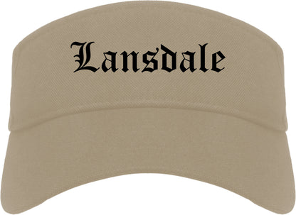 Lansdale Pennsylvania PA Old English Mens Visor Cap Hat Khaki