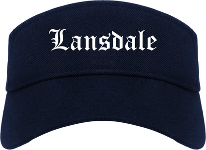 Lansdale Pennsylvania PA Old English Mens Visor Cap Hat Navy Blue