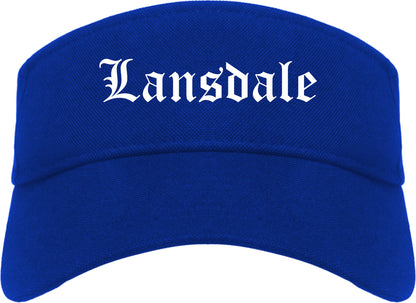 Lansdale Pennsylvania PA Old English Mens Visor Cap Hat Royal Blue