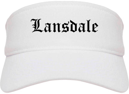 Lansdale Pennsylvania PA Old English Mens Visor Cap Hat White