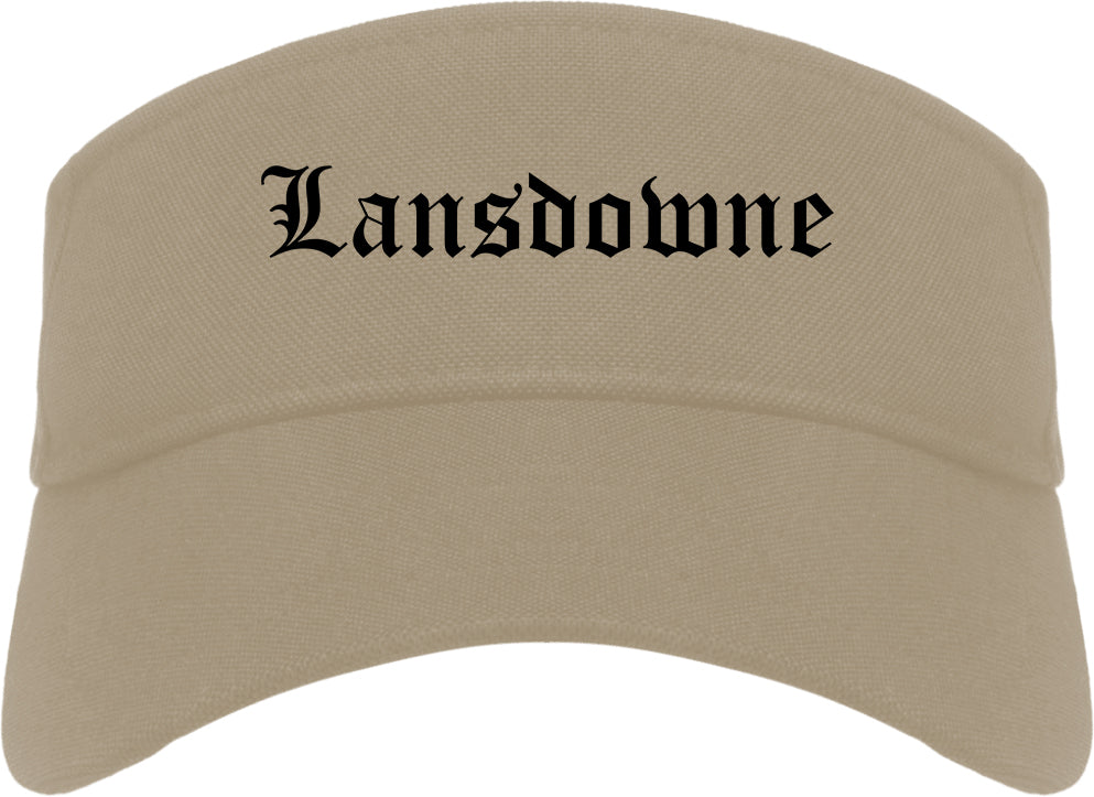 Lansdowne Pennsylvania PA Old English Mens Visor Cap Hat Khaki