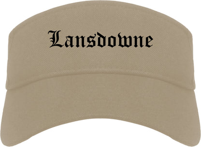 Lansdowne Pennsylvania PA Old English Mens Visor Cap Hat Khaki