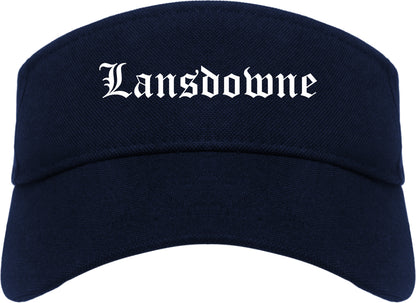 Lansdowne Pennsylvania PA Old English Mens Visor Cap Hat Navy Blue
