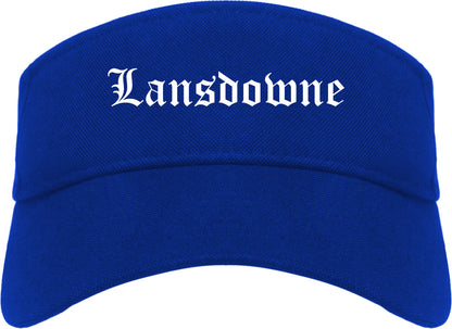 Lansdowne Pennsylvania PA Old English Mens Visor Cap Hat Royal Blue