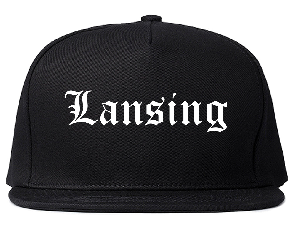Lansing Illinois IL Old English Mens Snapback Hat Black