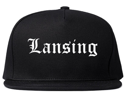 Lansing Michigan MI Old English Mens Snapback Hat Black