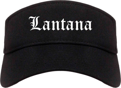 Lantana Florida FL Old English Mens Visor Cap Hat Black