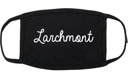 Larchmont New York NY Script Cotton Face Mask Black