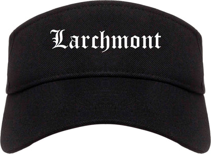 Larchmont New York NY Old English Mens Visor Cap Hat Black