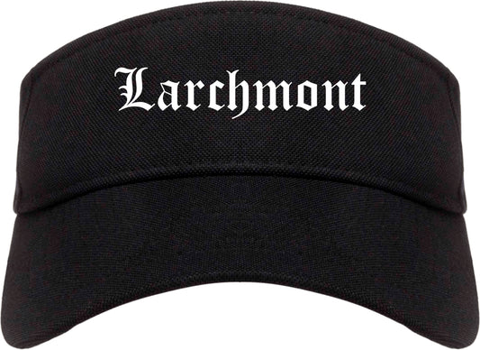 Larchmont New York NY Old English Mens Visor Cap Hat Black