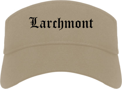 Larchmont New York NY Old English Mens Visor Cap Hat Khaki