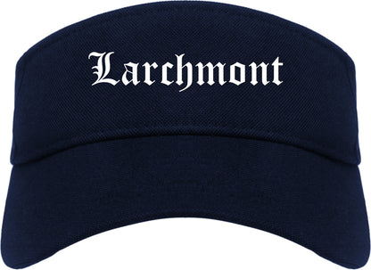 Larchmont New York NY Old English Mens Visor Cap Hat Navy Blue