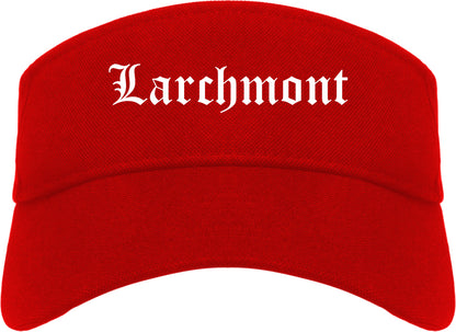 Larchmont New York NY Old English Mens Visor Cap Hat Red