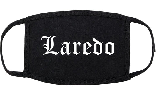 Laredo Texas TX Old English Cotton Face Mask Black