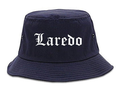 Laredo Texas TX Old English Mens Bucket Hat Navy Blue