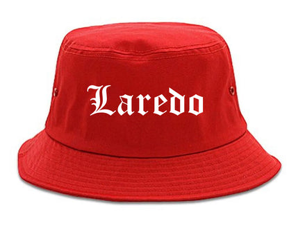 Laredo Texas TX Old English Mens Bucket Hat Red