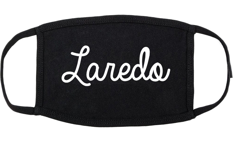 Laredo Texas TX Script Cotton Face Mask Black