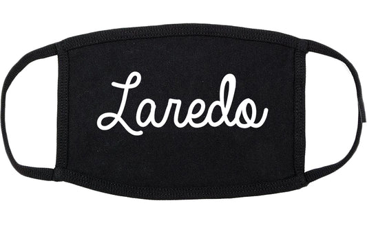 Laredo Texas TX Script Cotton Face Mask Black