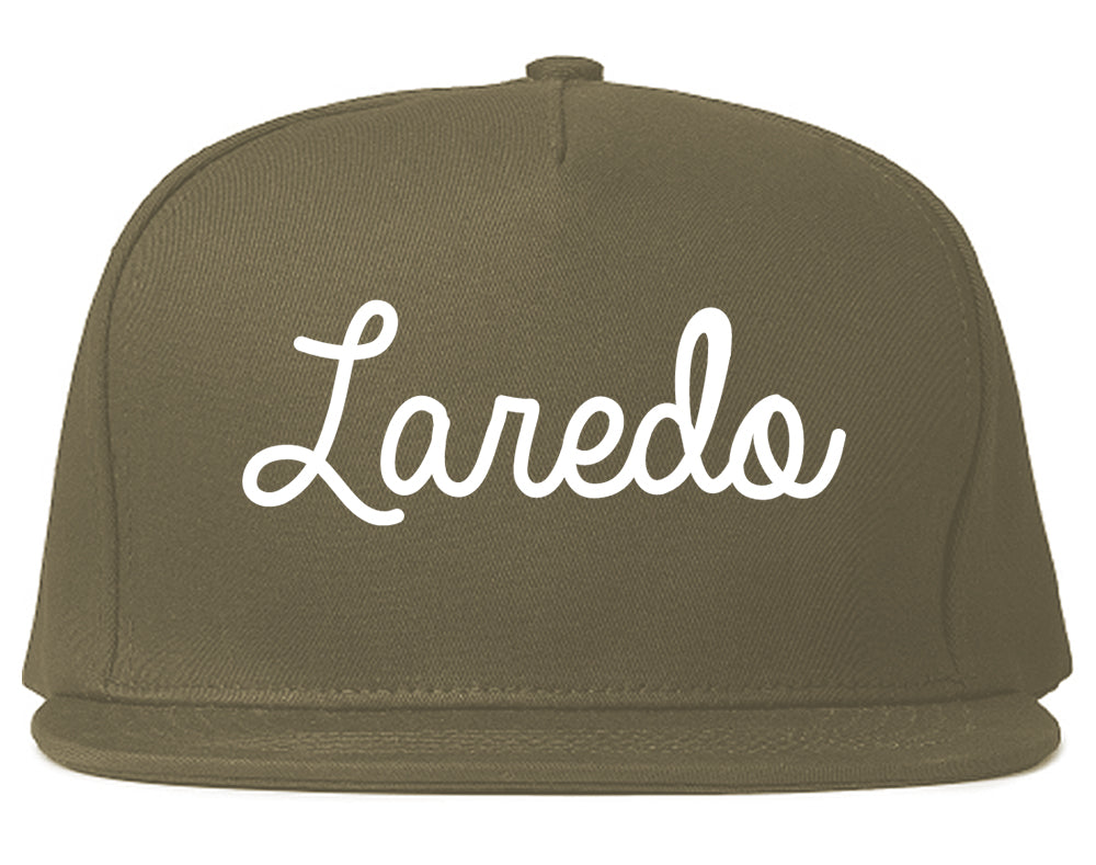 Laredo Texas TX Script Mens Snapback Hat Grey