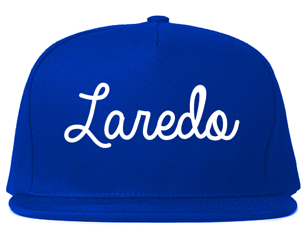 Laredo Texas TX Script Mens Snapback Hat Royal Blue