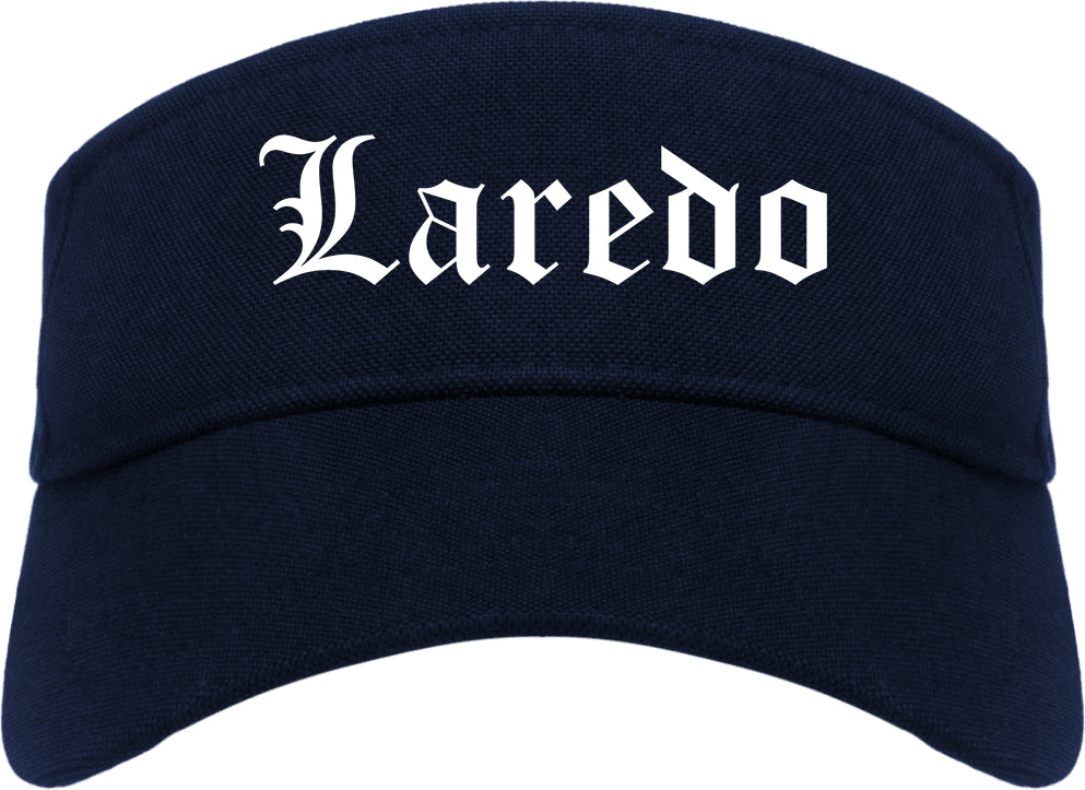 Laredo Texas TX Old English Mens Visor Cap Hat Navy Blue