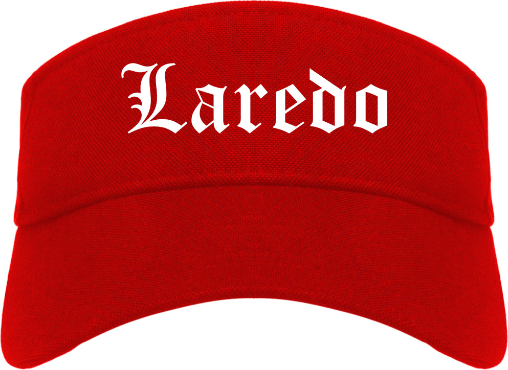 Laredo Texas TX Old English Mens Visor Cap Hat Red