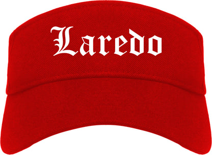 Laredo Texas TX Old English Mens Visor Cap Hat Red