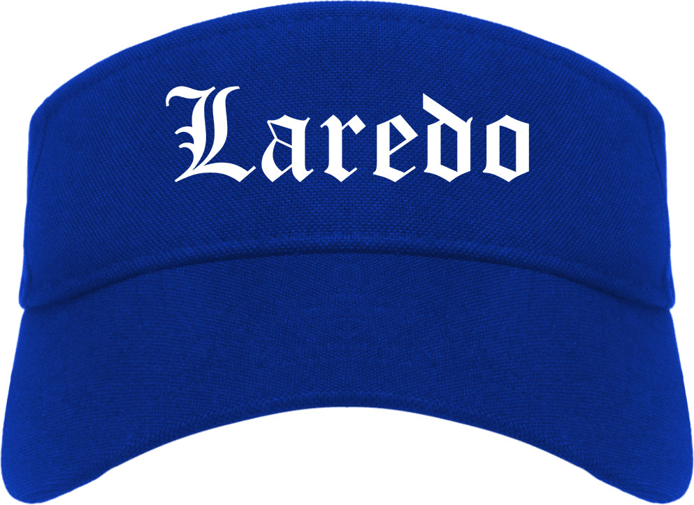 Laredo Texas TX Old English Mens Visor Cap Hat Royal Blue