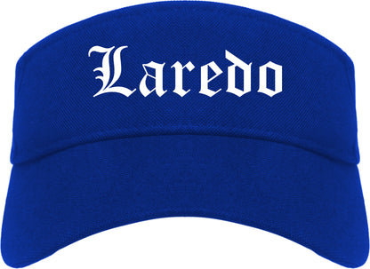 Laredo Texas TX Old English Mens Visor Cap Hat Royal Blue