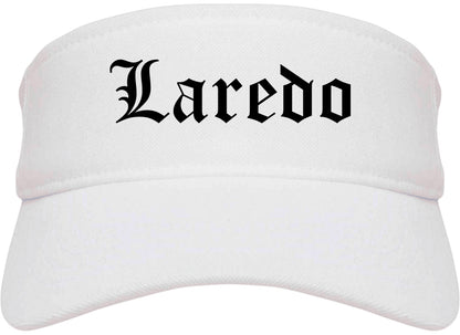 Laredo Texas TX Old English Mens Visor Cap Hat White