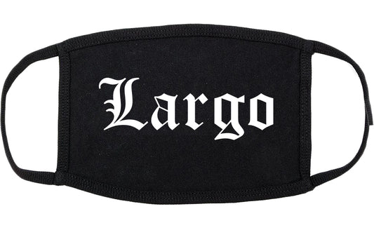 Largo Florida FL Old English Cotton Face Mask Black