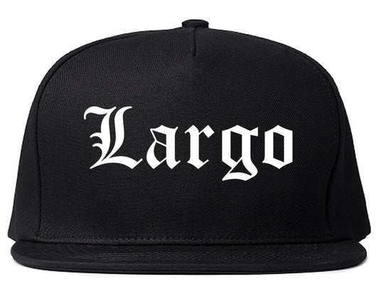 Largo Florida FL Old English Mens Snapback Hat Black