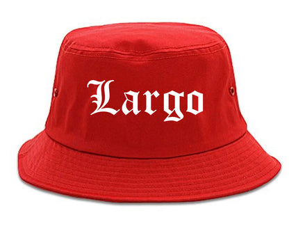 Largo Florida FL Old English Mens Bucket Hat Red