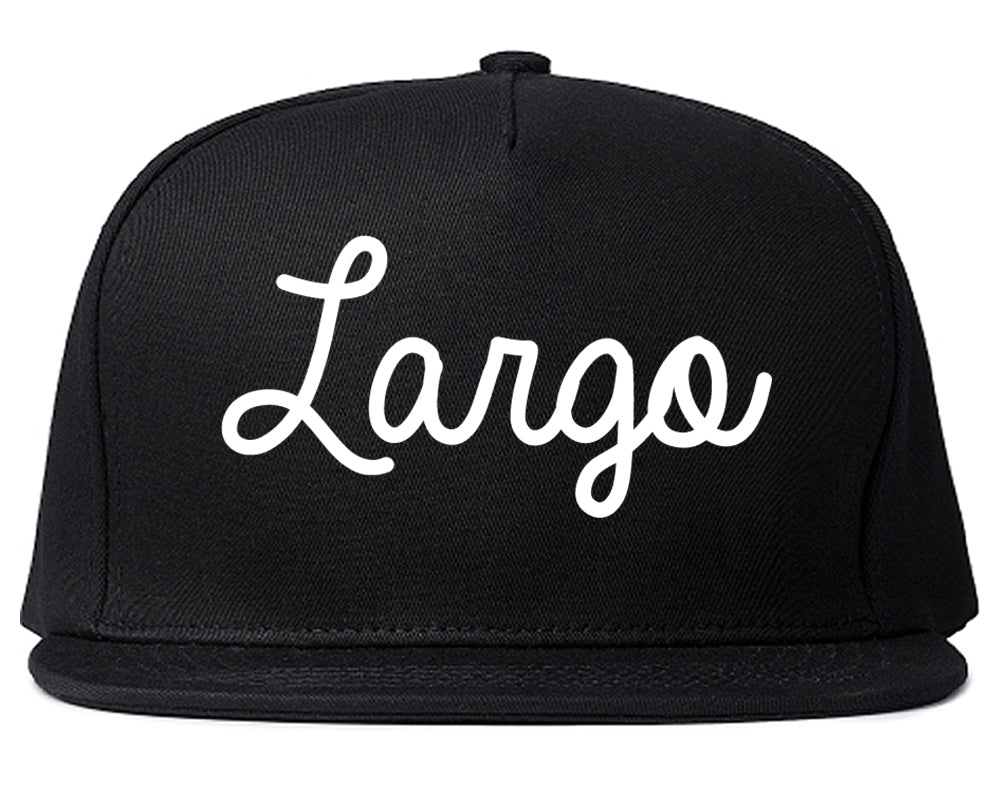 Largo Florida FL Script Mens Snapback Hat Black