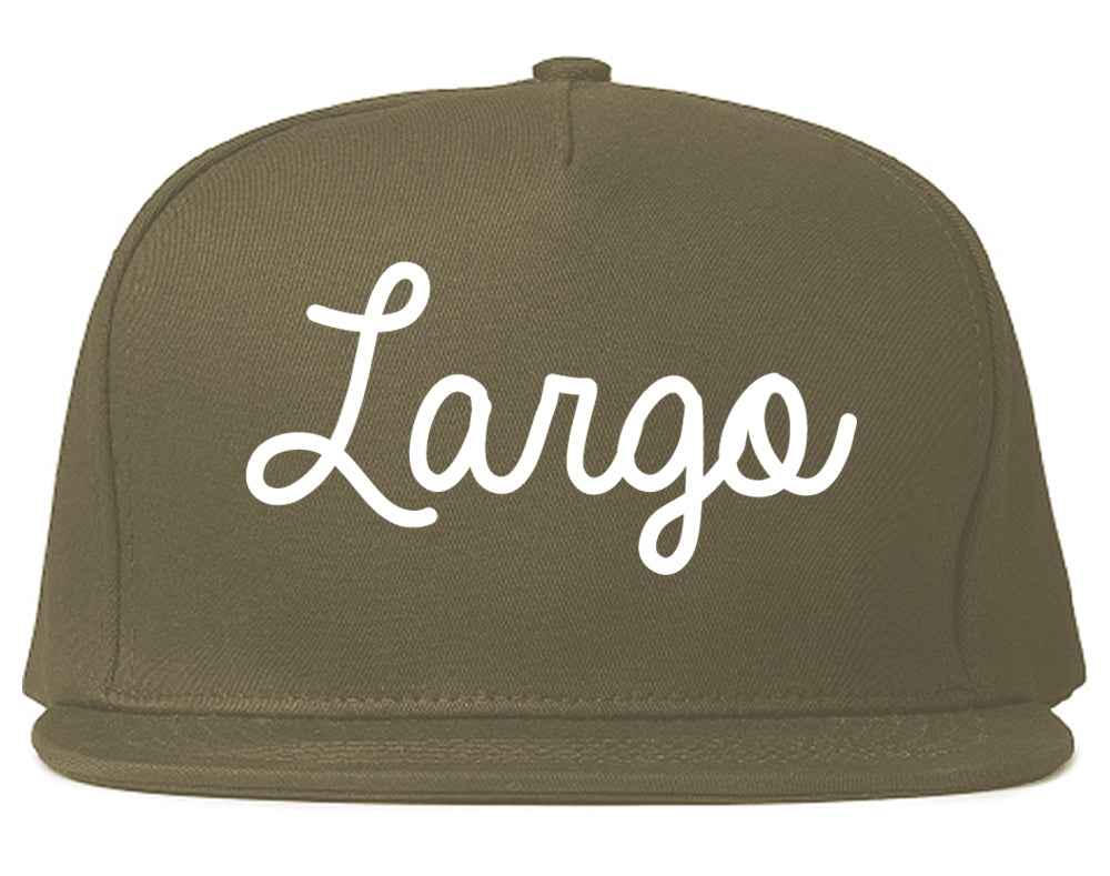 Largo Florida FL Script Mens Snapback Hat Grey