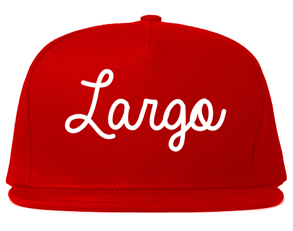 Largo Florida FL Script Mens Snapback Hat Red