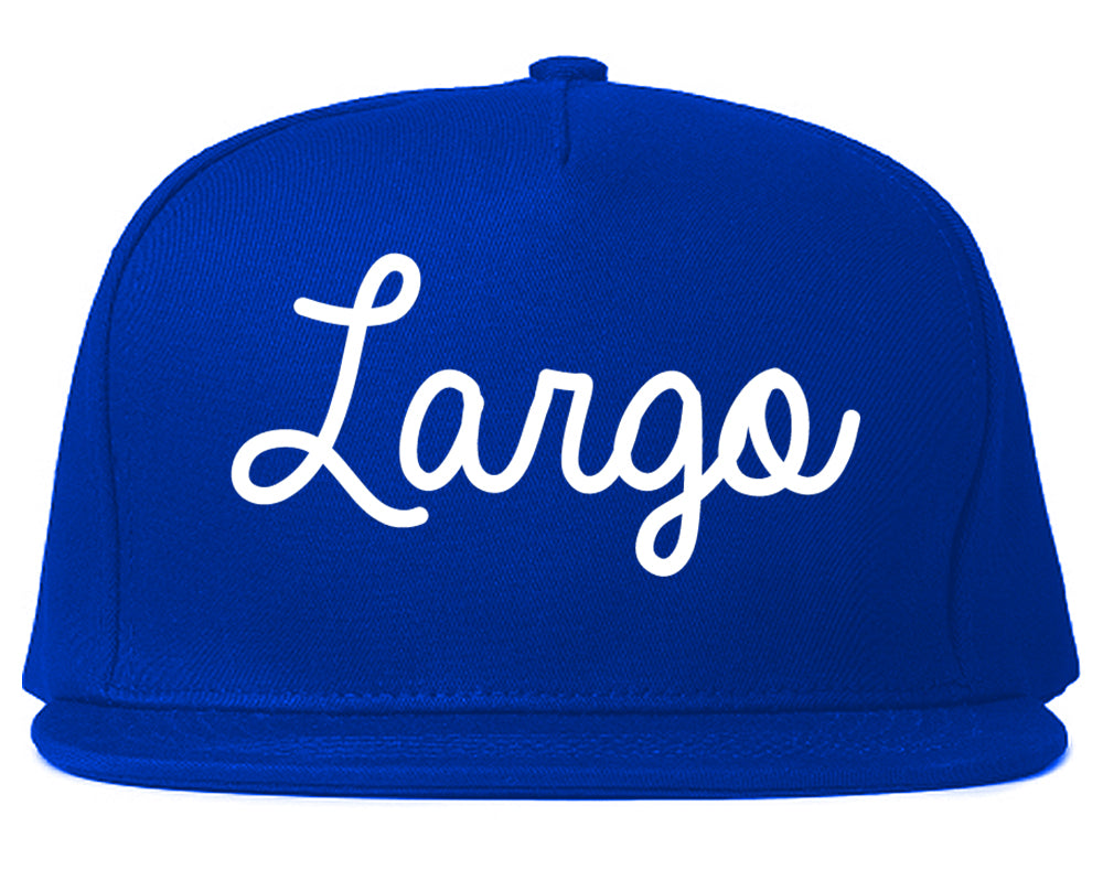 Largo Florida FL Script Mens Snapback Hat Royal Blue