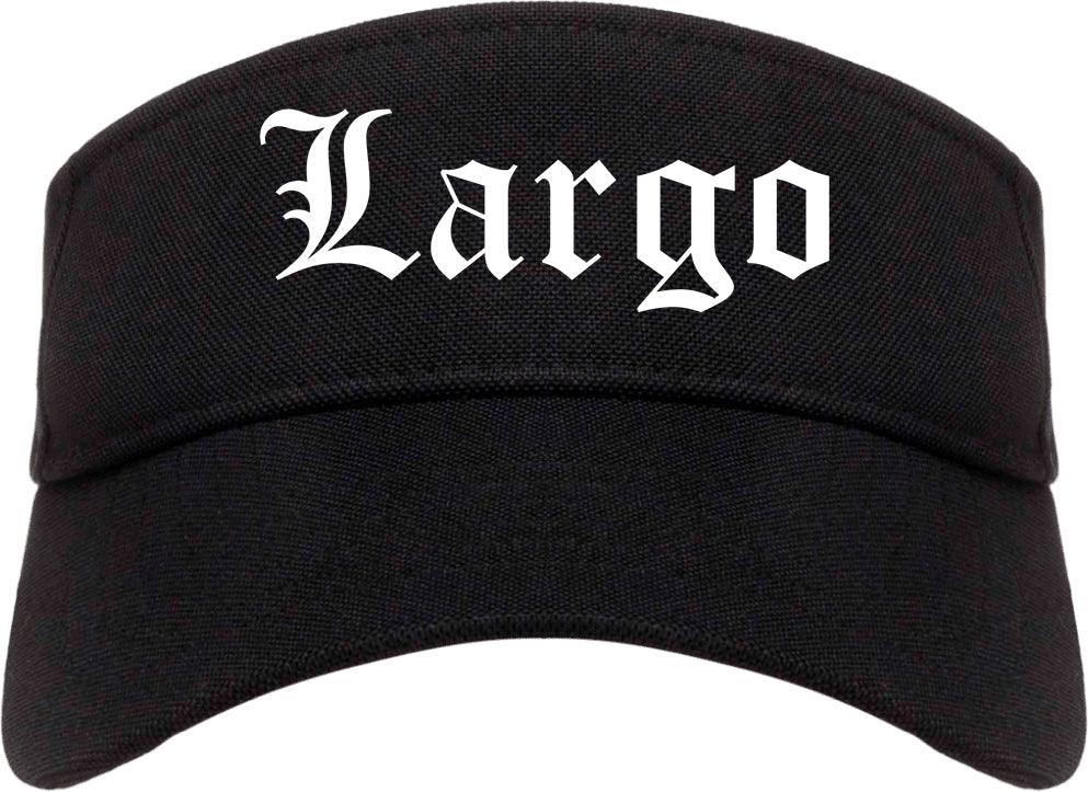 Largo Florida FL Old English Mens Visor Cap Hat Black