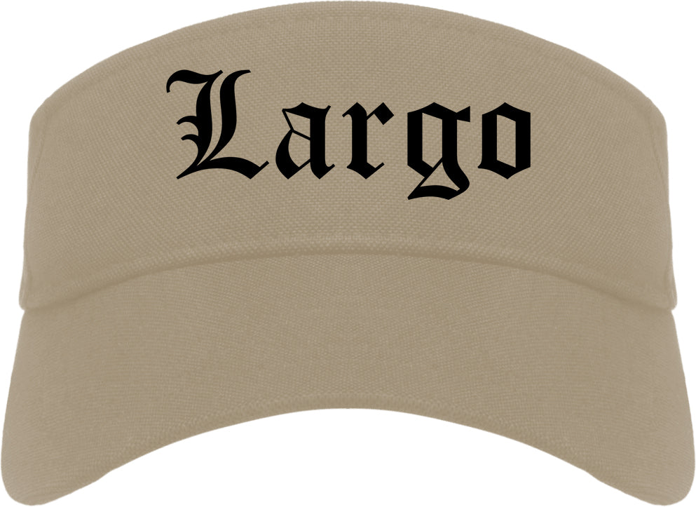 Largo Florida FL Old English Mens Visor Cap Hat Khaki