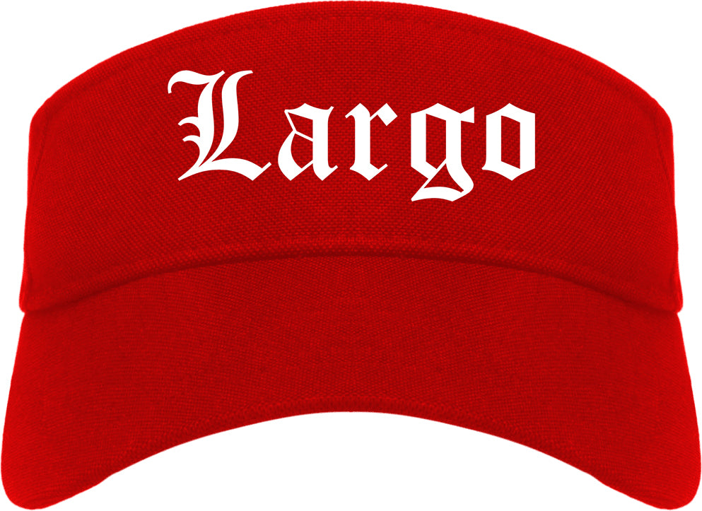 Largo Florida FL Old English Mens Visor Cap Hat Red