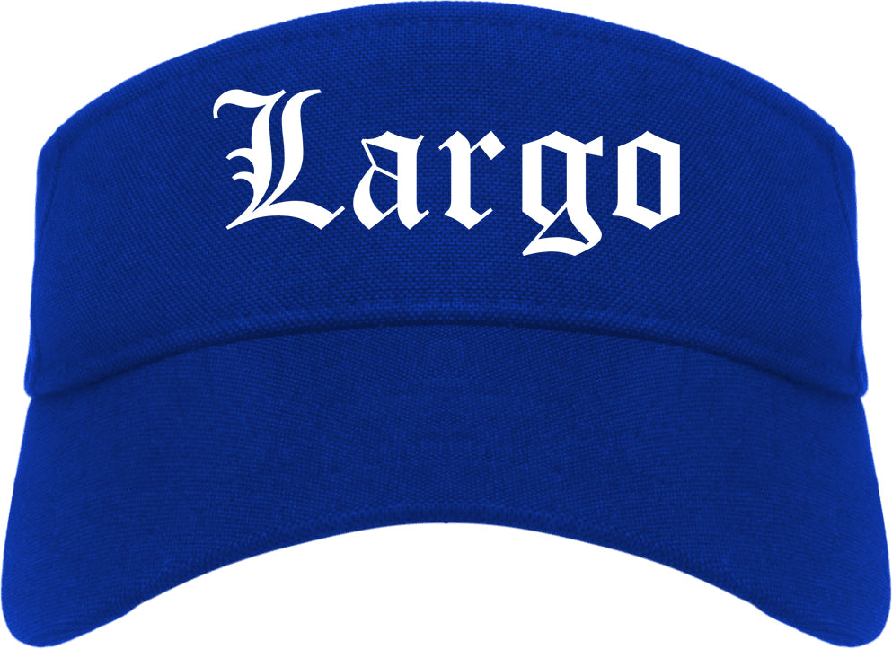 Largo Florida FL Old English Mens Visor Cap Hat Royal Blue
