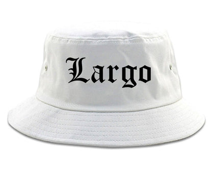 Largo Florida FL Old English Mens Bucket Hat White
