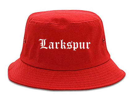 Larkspur California CA Old English Mens Bucket Hat Red