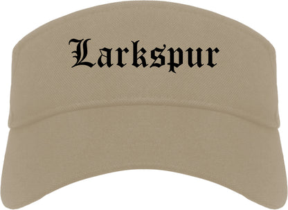 Larkspur California CA Old English Mens Visor Cap Hat Khaki