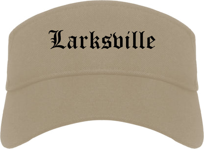 Larksville Pennsylvania PA Old English Mens Visor Cap Hat Khaki