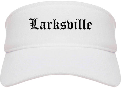 Larksville Pennsylvania PA Old English Mens Visor Cap Hat White